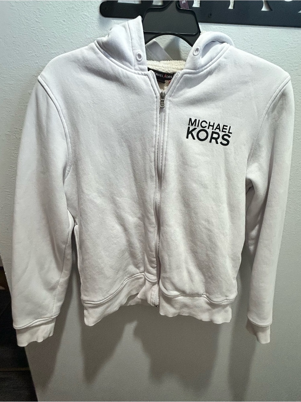 Michael Kors Kids White Full-Zip Hoodie with Logo
